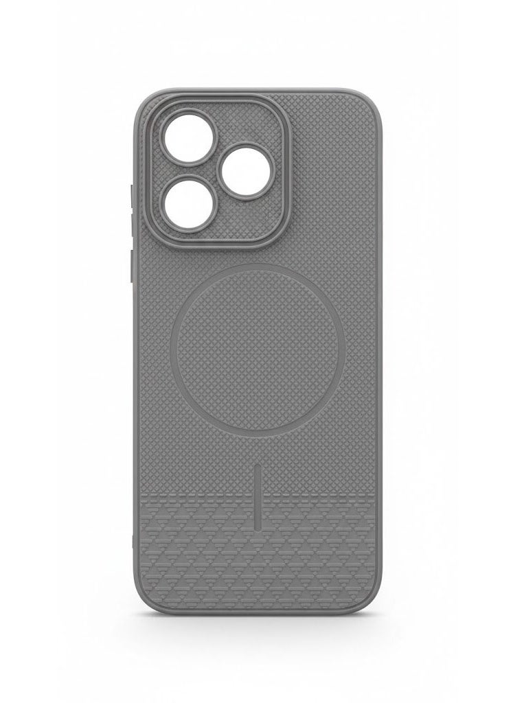 Shockproof Protective Case for  Honor 400 Lite, Slim Matte Carbon Fiber Texture Back Cover with Camera Protection & Anti-Fingerprint Design -  Grey (Non-Magnetic Design)